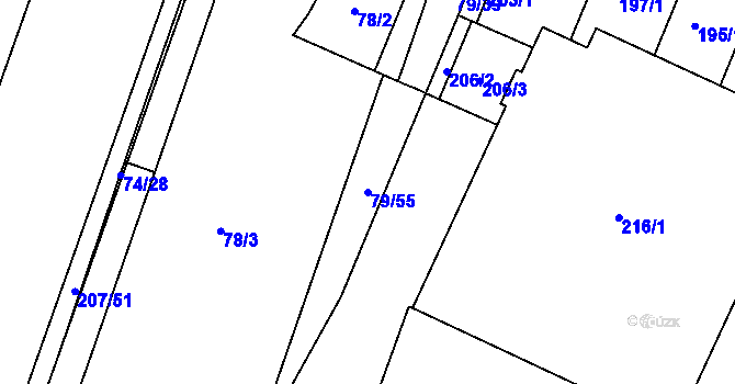 Parcela st. 79/55 v KÚ Štýřice, Katastrální mapa