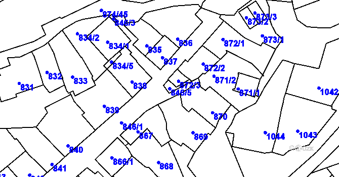 Parcela st. 846/5 v KÚ Štýřice, Katastrální mapa