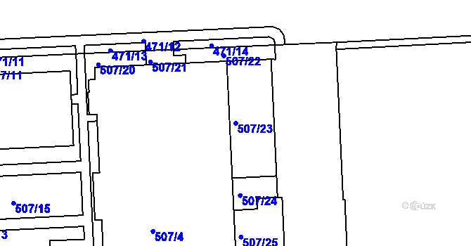 Parcela st. 507/23 v KÚ Štýřice, Katastrální mapa