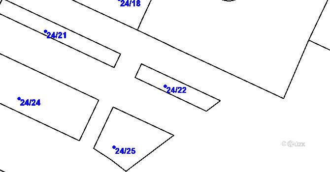 Parcela st. 24/22 v KÚ Pisárky, Katastrální mapa