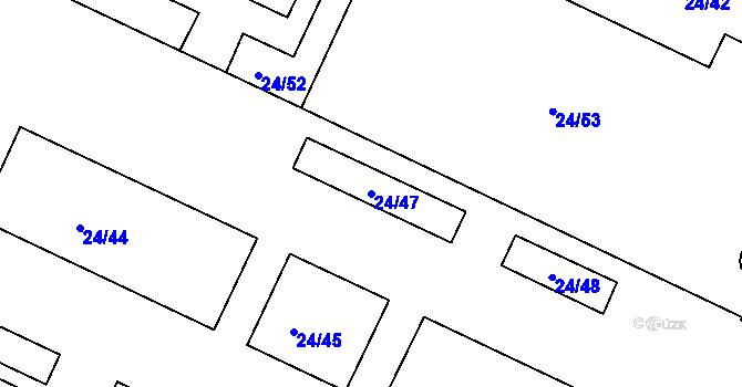 Parcela st. 24/47 v KÚ Pisárky, Katastrální mapa