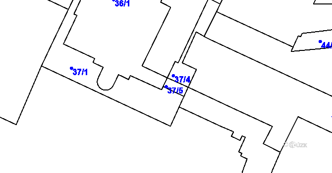 Parcela st. 37/5 v KÚ Pisárky, Katastrální mapa