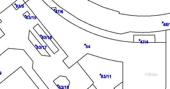 Parcela st. 54 v KÚ Pisárky, Katastrální mapa