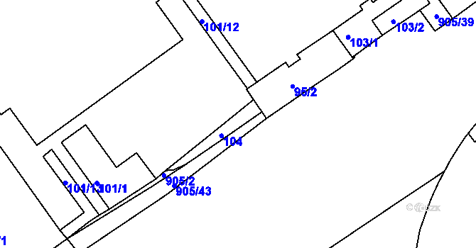 Parcela st. 95/3 v KÚ Pisárky, Katastrální mapa