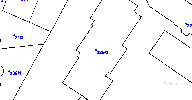 Parcela st. 225/2 v KÚ Pisárky, Katastrální mapa