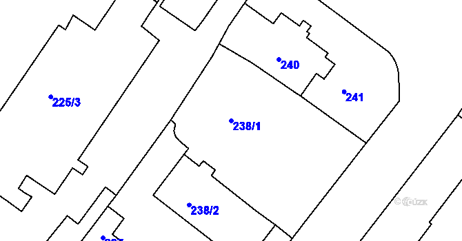 Parcela st. 238/1 v KÚ Pisárky, Katastrální mapa