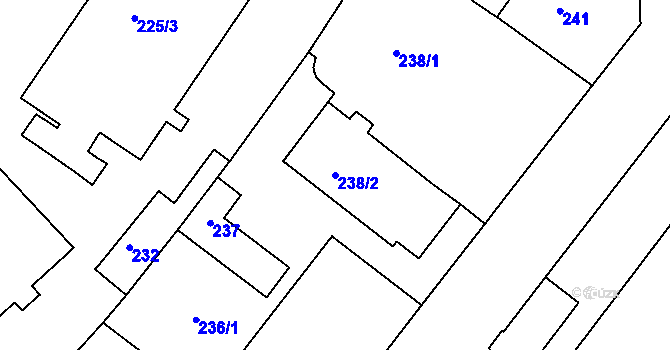Parcela st. 238/2 v KÚ Pisárky, Katastrální mapa