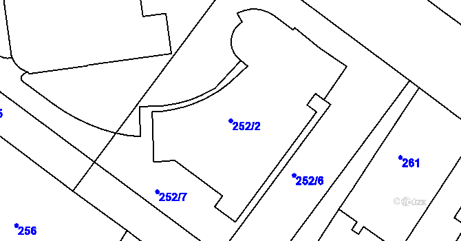 Parcela st. 252/2 v KÚ Pisárky, Katastrální mapa