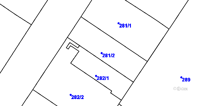 Parcela st. 281/2 v KÚ Pisárky, Katastrální mapa