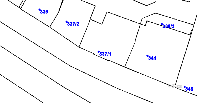 Parcela st. 337/1 v KÚ Pisárky, Katastrální mapa