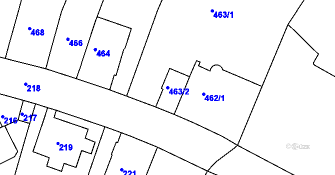 Parcela st. 463/2 v KÚ Pisárky, Katastrální mapa