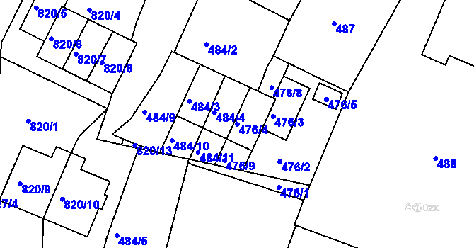 Parcela st. 476/4 v KÚ Pisárky, Katastrální mapa