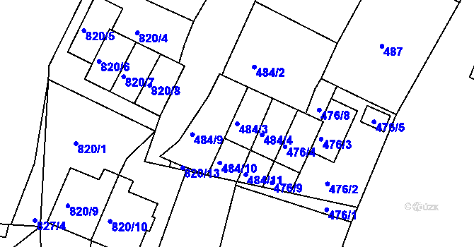 Parcela st. 484/3 v KÚ Pisárky, Katastrální mapa