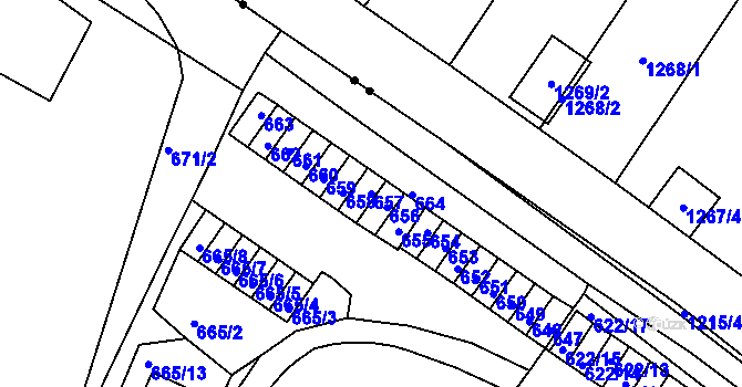 Parcela st. 657 v KÚ Pisárky, Katastrální mapa