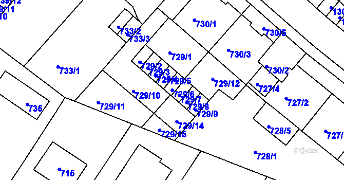 Parcela st. 729/6 v KÚ Pisárky, Katastrální mapa