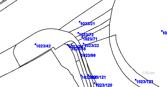 Parcela st. 1023/22 v KÚ Pisárky, Katastrální mapa