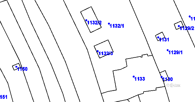 Parcela st. 1132/3 v KÚ Pisárky, Katastrální mapa