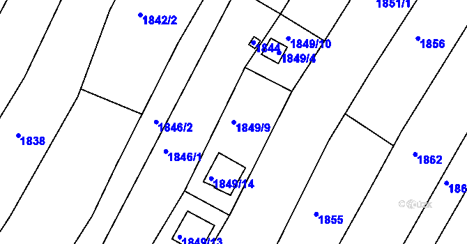 Parcela st. 1849/9 v KÚ Pisárky, Katastrální mapa