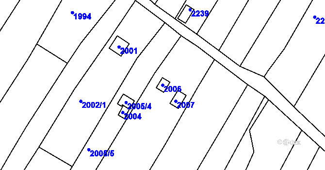 Parcela st. 2006 v KÚ Pisárky, Katastrální mapa