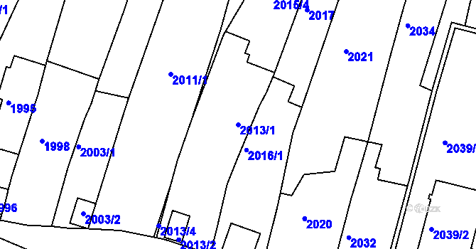Parcela st. 2013/1 v KÚ Pisárky, Katastrální mapa