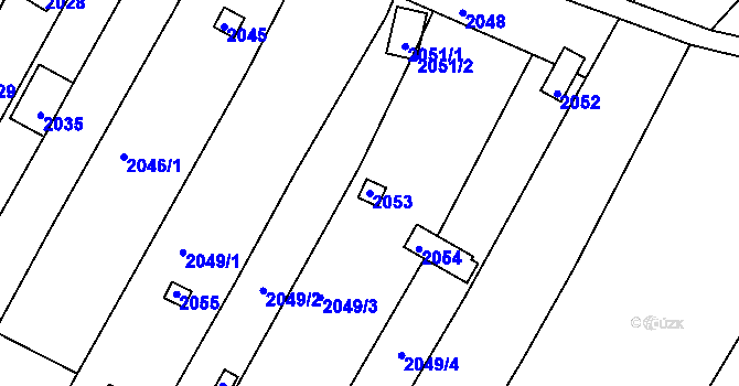 Parcela st. 2053 v KÚ Pisárky, Katastrální mapa