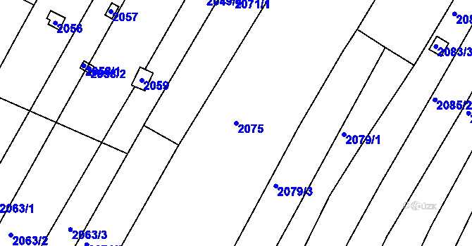 Parcela st. 2075 v KÚ Pisárky, Katastrální mapa