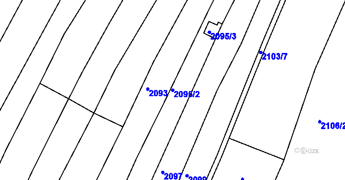 Parcela st. 2095/2 v KÚ Pisárky, Katastrální mapa