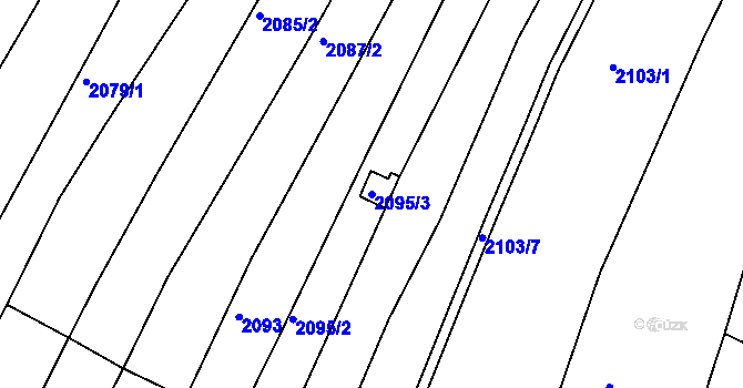 Parcela st. 2095/3 v KÚ Pisárky, Katastrální mapa