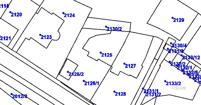 Parcela st. 2125 v KÚ Pisárky, Katastrální mapa
