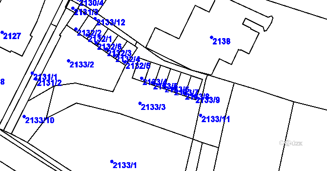 Parcela st. 2133/6 v KÚ Pisárky, Katastrální mapa