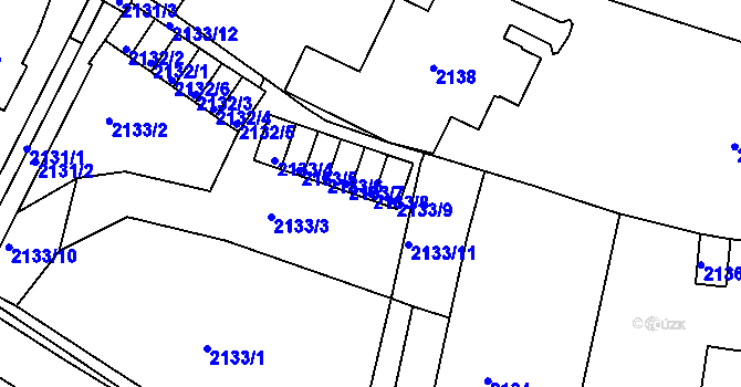 Parcela st. 2133/8 v KÚ Pisárky, Katastrální mapa