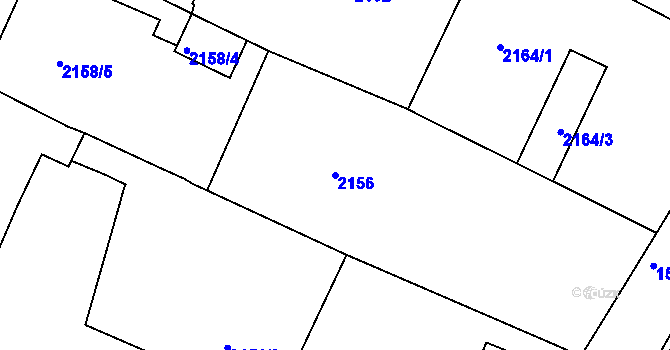 Parcela st. 2156 v KÚ Pisárky, Katastrální mapa