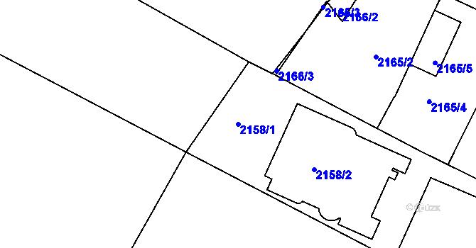 Parcela st. 2158/1 v KÚ Pisárky, Katastrální mapa