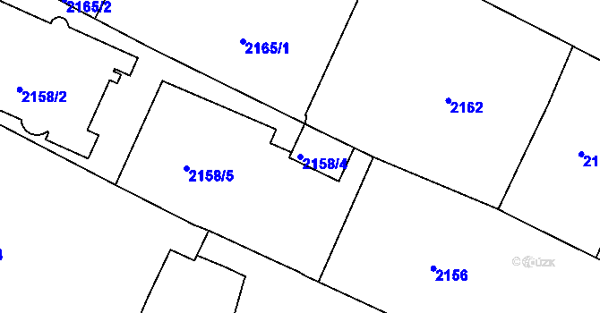 Parcela st. 2158/4 v KÚ Pisárky, Katastrální mapa