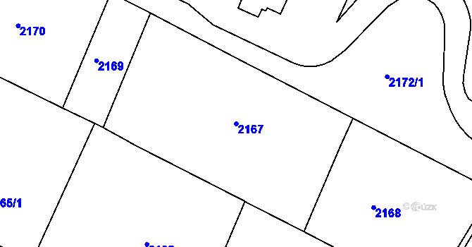 Parcela st. 2167 v KÚ Pisárky, Katastrální mapa