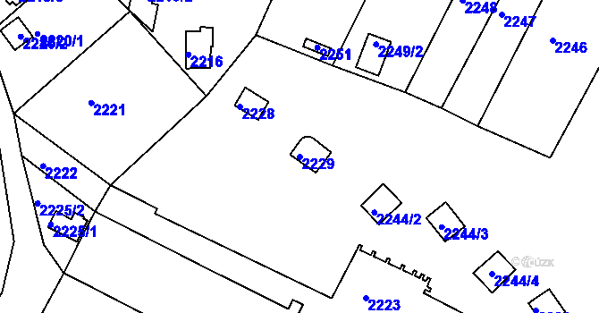 Parcela st. 2229 v KÚ Pisárky, Katastrální mapa
