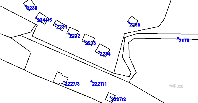 Parcela st. 2234 v KÚ Pisárky, Katastrální mapa