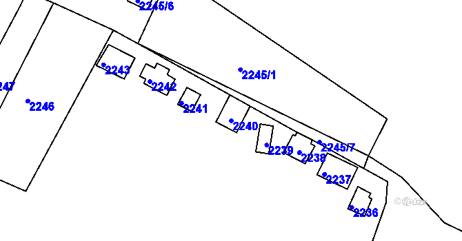 Parcela st. 2240 v KÚ Pisárky, Katastrální mapa