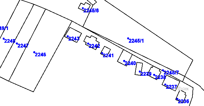 Parcela st. 2241 v KÚ Pisárky, Katastrální mapa