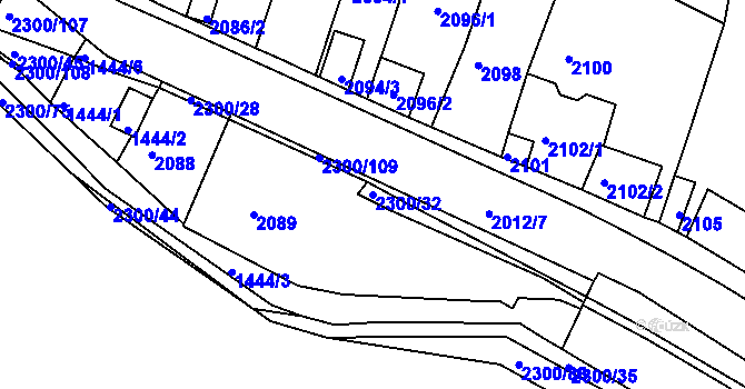 Parcela st. 2300/32 v KÚ Pisárky, Katastrální mapa