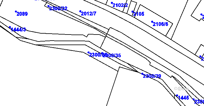 Parcela st. 2300/35 v KÚ Pisárky, Katastrální mapa