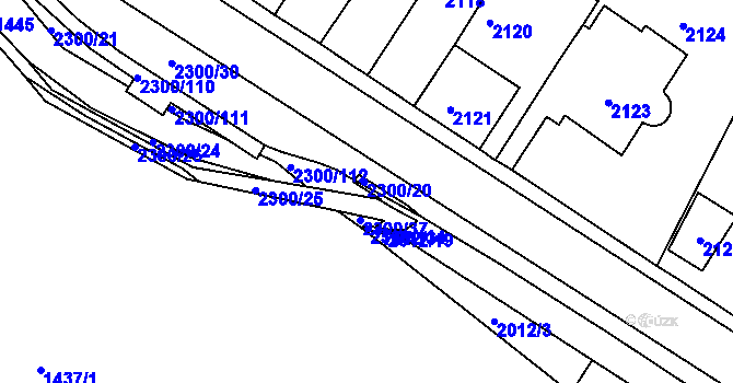 Parcela st. 2300/113 v KÚ Pisárky, Katastrální mapa