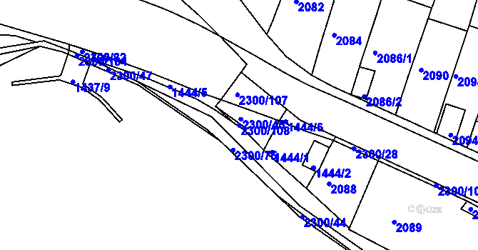 Parcela st. 2300/108 v KÚ Pisárky, Katastrální mapa