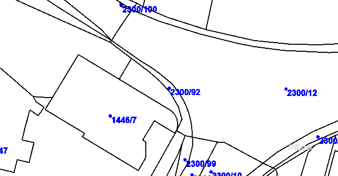 Parcela st. 2300/92 v KÚ Pisárky, Katastrální mapa