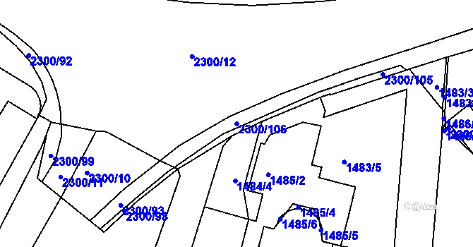 Parcela st. 2300/106 v KÚ Pisárky, Katastrální mapa