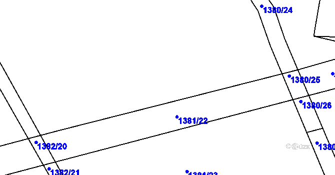 Parcela st. 1381/21 v KÚ Pisárky, Katastrální mapa