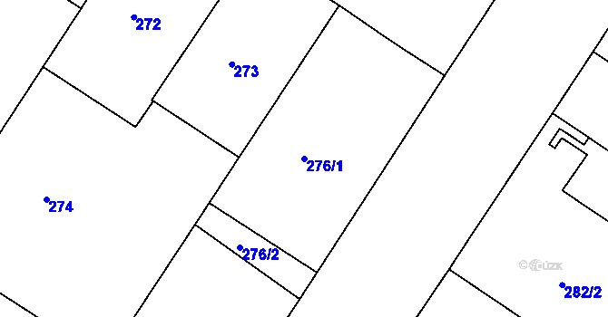 Parcela st. 276/1 v KÚ Pisárky, Katastrální mapa