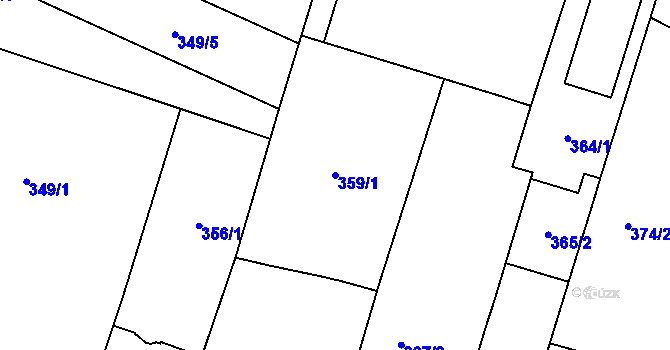 Parcela st. 359/1 v KÚ Pisárky, Katastrální mapa