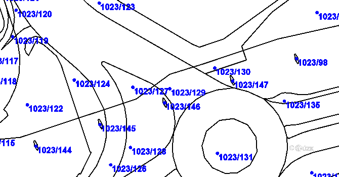 Parcela st. 1023/129 v KÚ Pisárky, Katastrální mapa