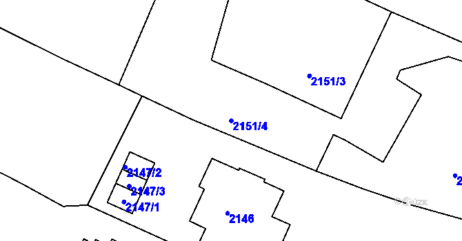 Parcela st. 2151/4 v KÚ Pisárky, Katastrální mapa